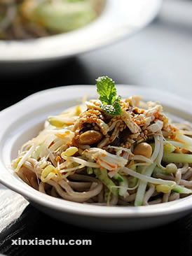 雞絲蕎麥涼面的做法