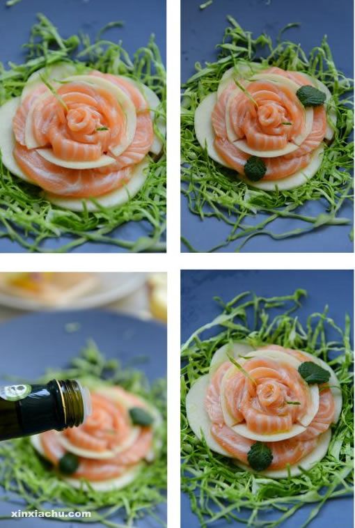 檸汁配玫瑰風情三文魚