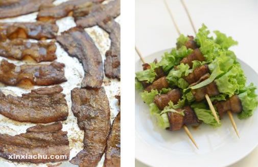 生菜配香烤五花肉