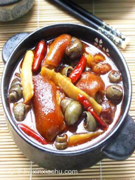 螺獅豬腳煲的做法