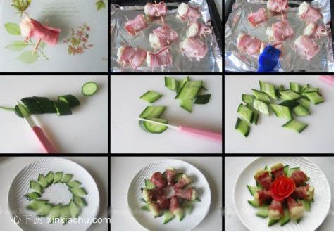 蒜片培根花菜卷