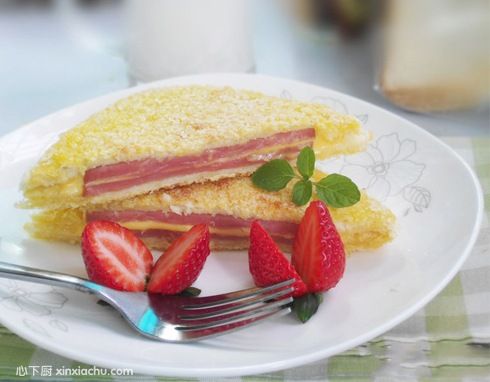 火腿西多士的家常做法第2步圖片步驟 m.xalove.com.cn