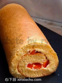 木瓜戚風(fēng)蛋糕卷的家常做法第15步圖片步驟 m.xalove.com.cn